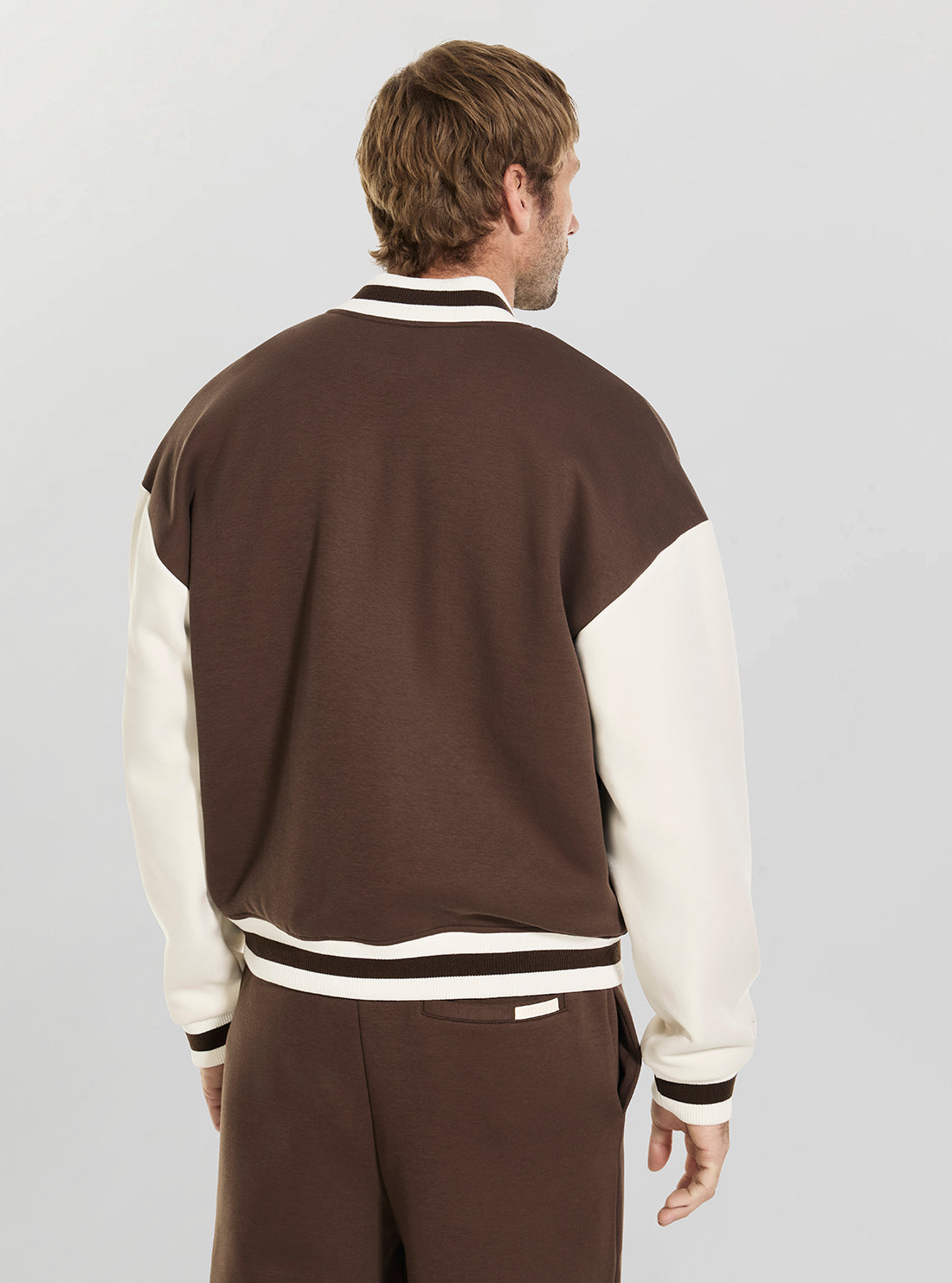 GUESS Mens Brown Herald Active Bomber Jacket Z6YL07K5007 Back View