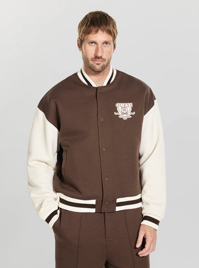 GUESS Mens Brown Herald Active Bomber Jacket Z6YL07K5007 Front View