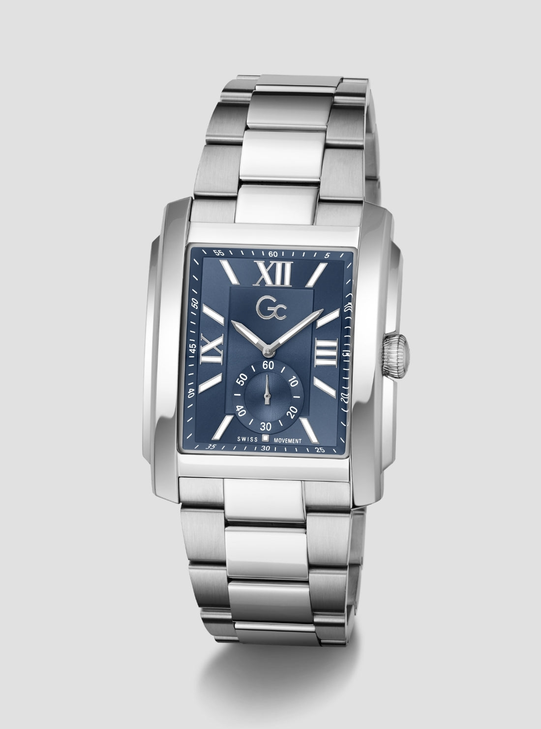 GUESS Accessories Silver GC QuadraClass Watch Z90002G7 Front Side View