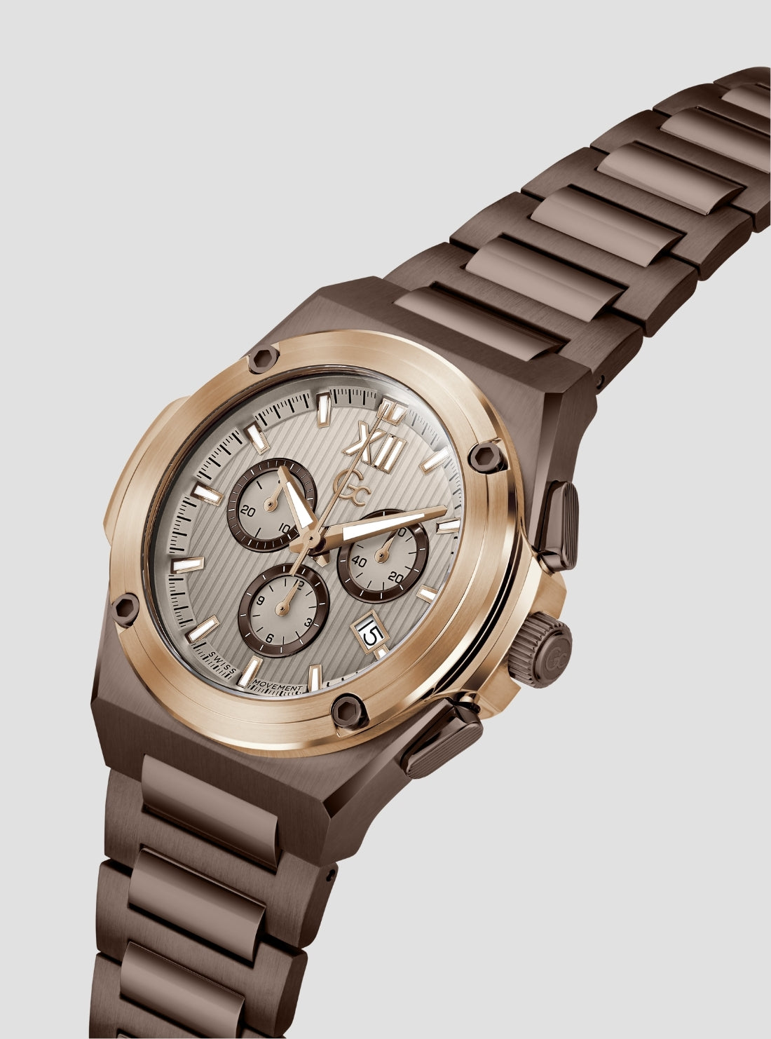 GUESS Accessories Brown GC SportChic Chronograph Watch Z95004G1 Side View2