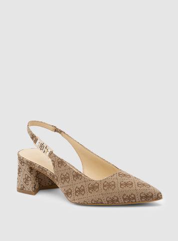 Beige Logo Zabela Sling Back Heel