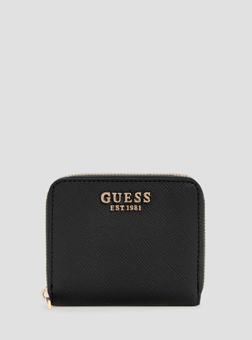 GUESS Womens Black Laurel Small Zip Around Wallet ZG7459137 Front View