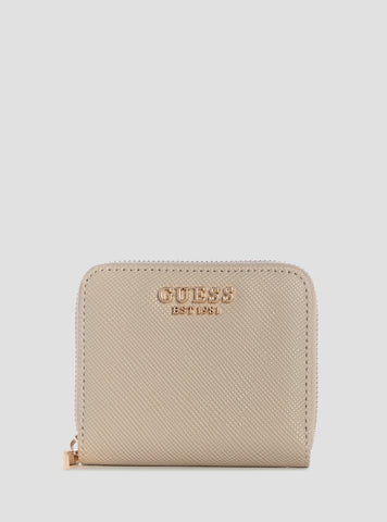 GUESS Womens Taupe Laurel Small Zip Around Wallet ZG7459137 Front View