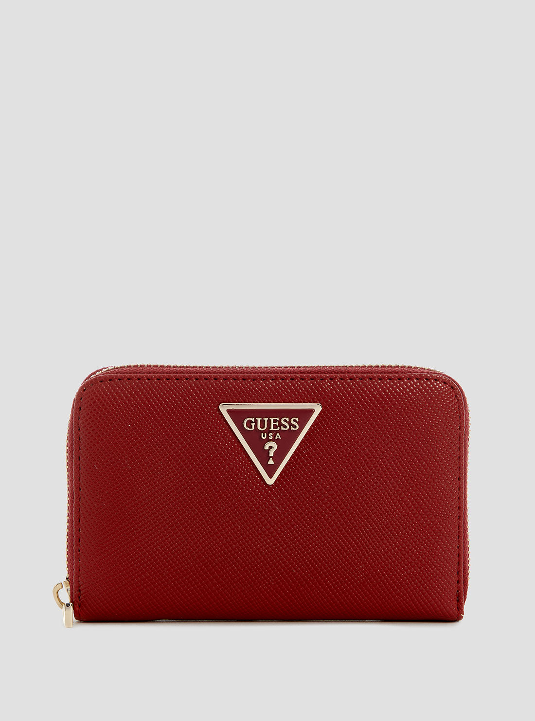 GUESS Womens Red Laurel Medium Zip Around Wallet Front View