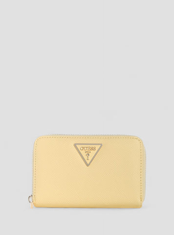GUESS Womens Yellow Laurel Medium Zip Around Wallet ZG7459140 Front View