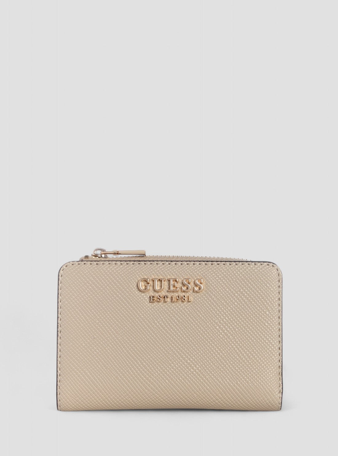 Taupe Laurel Zip Around Card Case | GUESS
