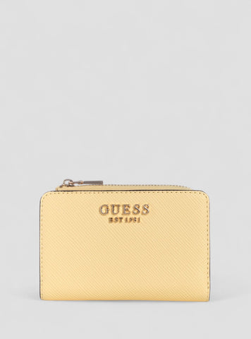 GUESS Womens Yellow Laurel Zip-Around Card Case ZG7459156 Front View