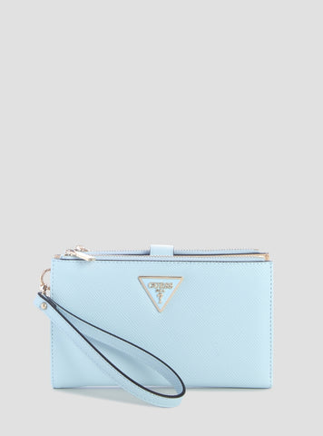 GUESS Womens Blue Laurel II Double Zip Organiser ZG7459157 Front View