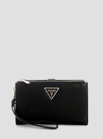 GUESS Womens Black Laurel II Double Zip Organiser ZG7459157 Front View