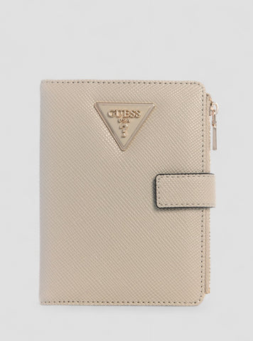GUESS Womens Beige Laurel Passport Case ZG7459158 Front View