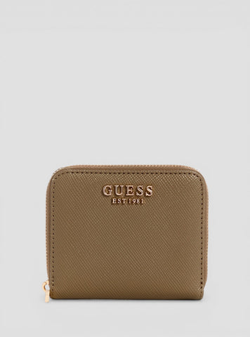 GUESS Womens Dark Taupe Laurel Small Zip Around Wallet ZG8500137 Front VIew