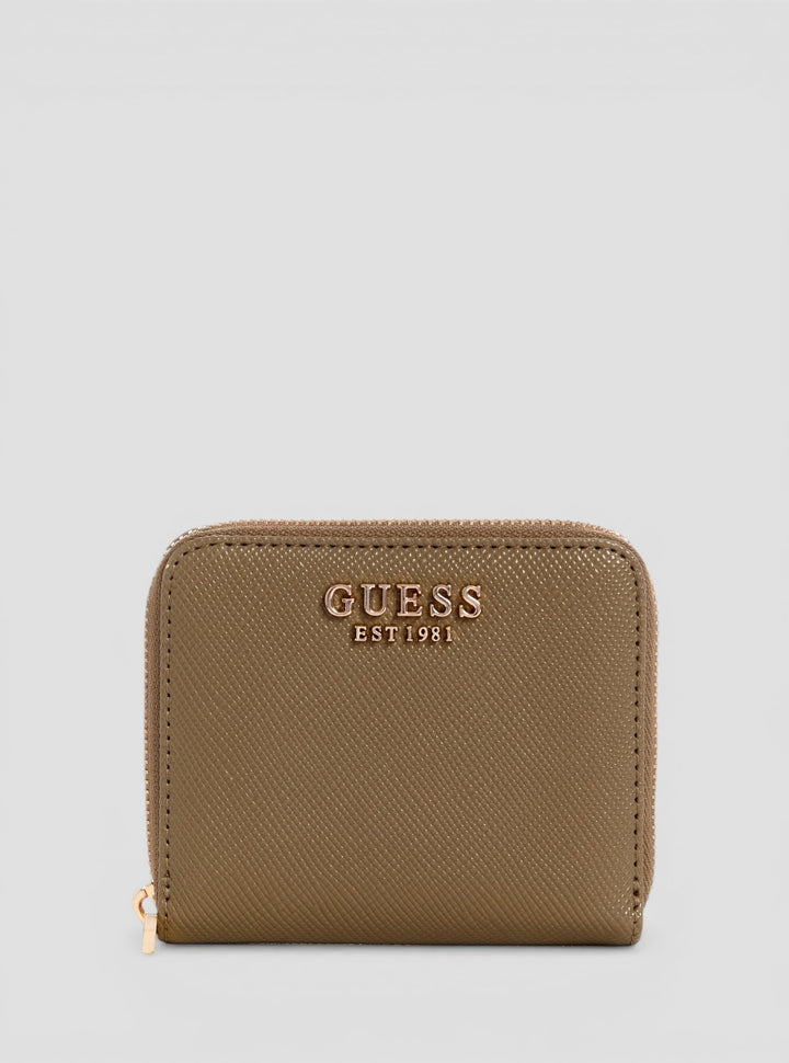GUESS Womens Dark Taupe Laurel Small Zip Around Wallet ZG8500137 Front VIew