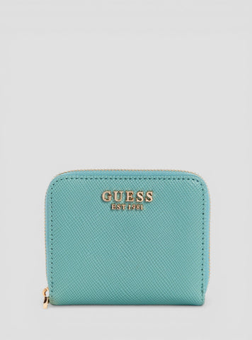GUESS Womens Teal Laurel Small Zip Around Wallet ZG8500137 Front View