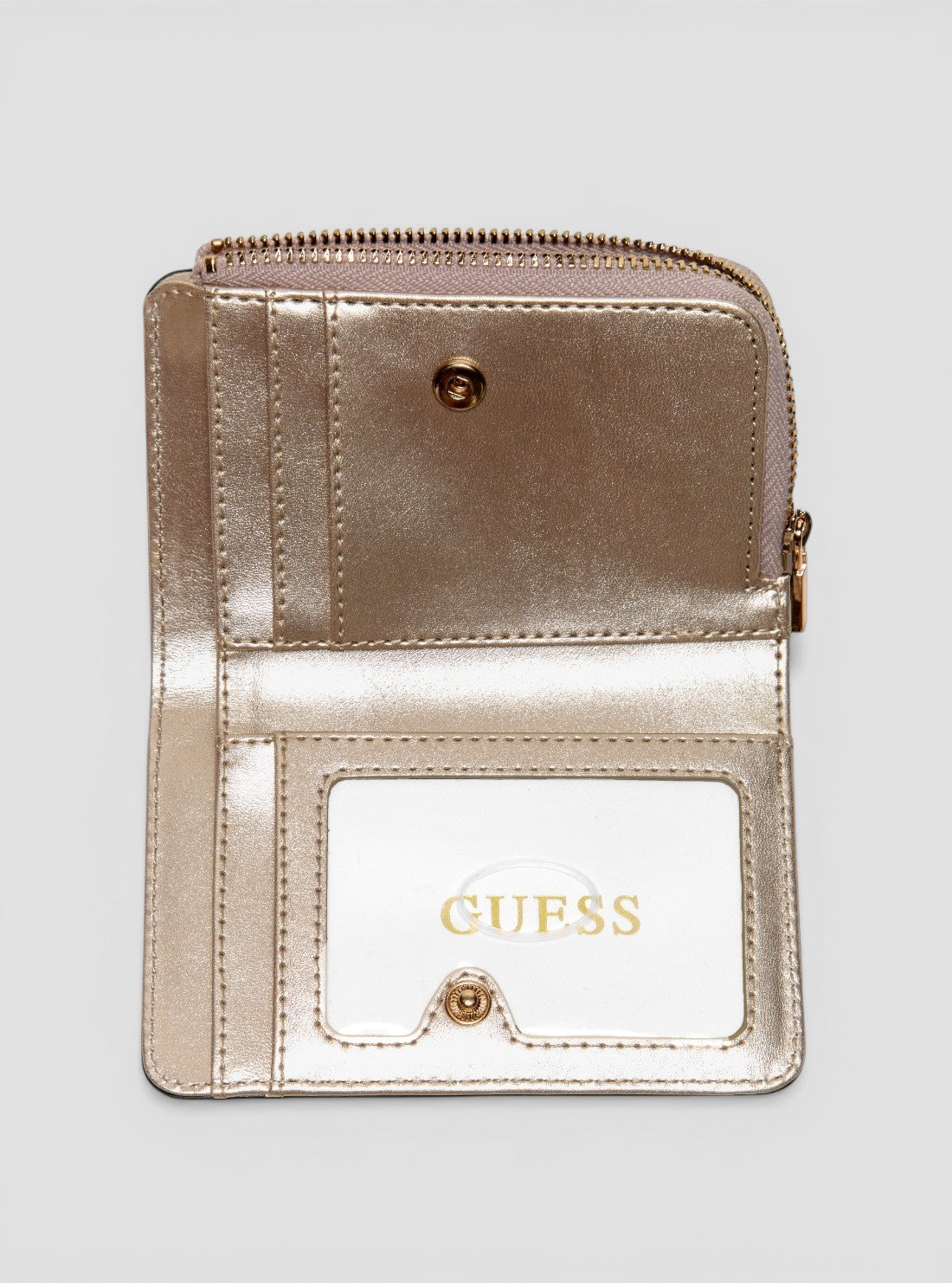 GUESS Womens Brown Laurel Zip Around Card Case ZG8500156 Inside View