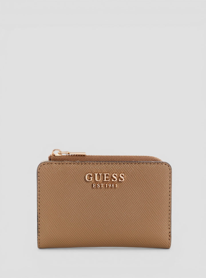 GUESS Womens Brown Laurel Zip Around Card Case ZG8500156 Front View