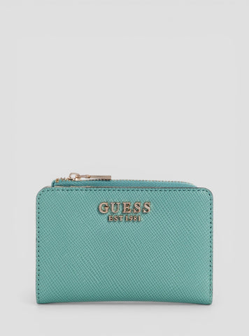 Teal Laurel Zip Around Card Case