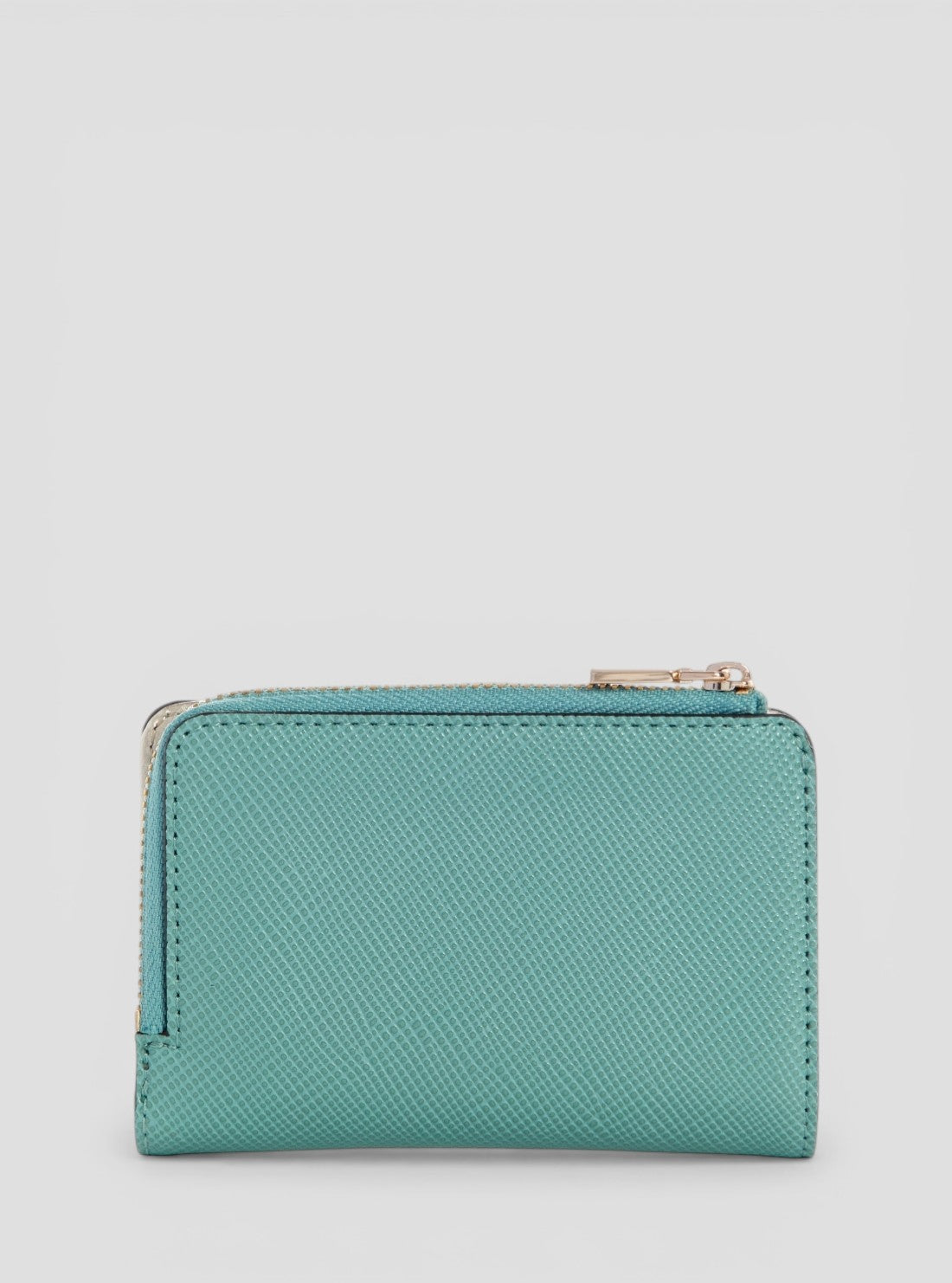 Teal Laurel Zip Around Card Case