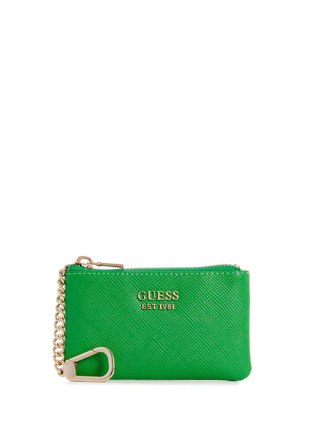 GUESS Green Laurel Zip Pouch front view