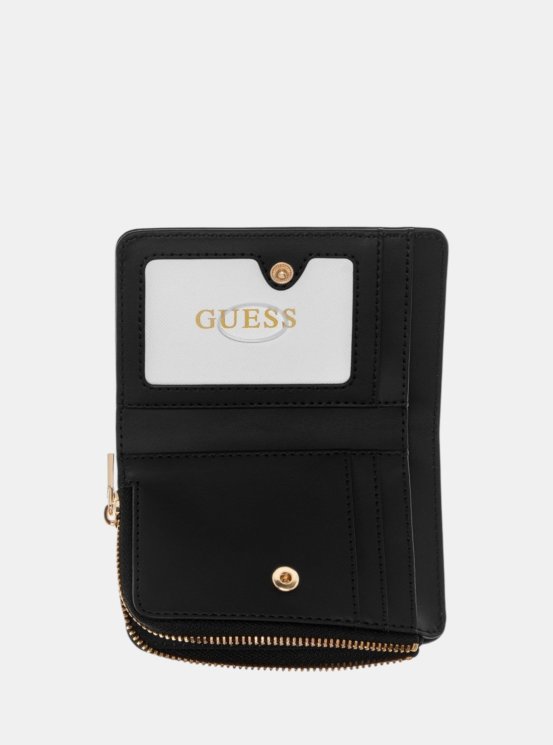 GUESS Womens Black Bolena Zip Around Card Case Wallet ZG9207156 Inside View