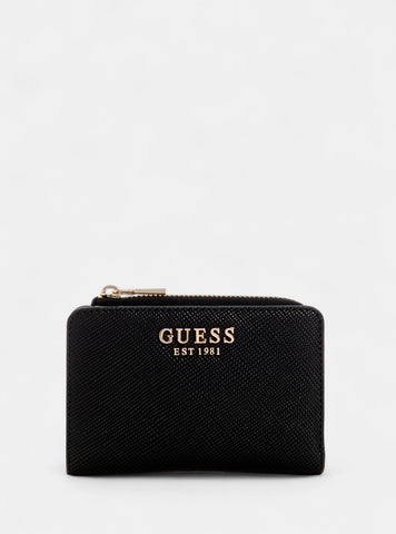 GUESS Womens Black Bolena Zip Around Card Case Wallet ZG9207156 Front View