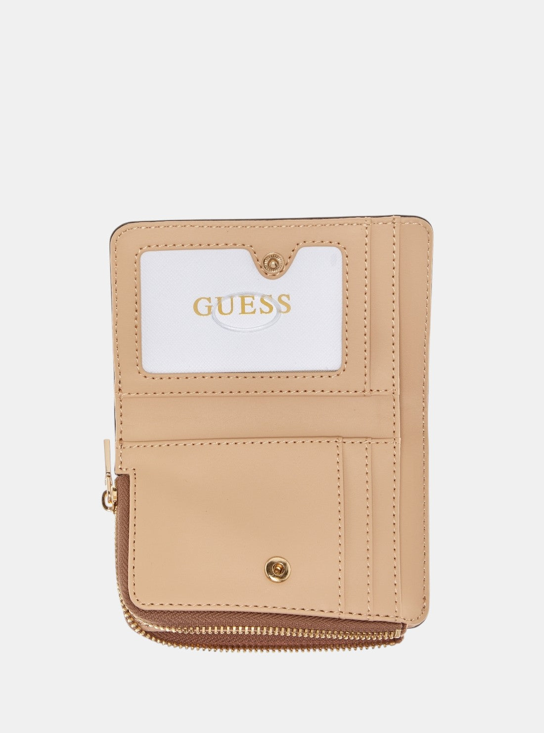 GUESS Womens White Bolena Zip Around Card Case Wallet ZG9207156 Inside View