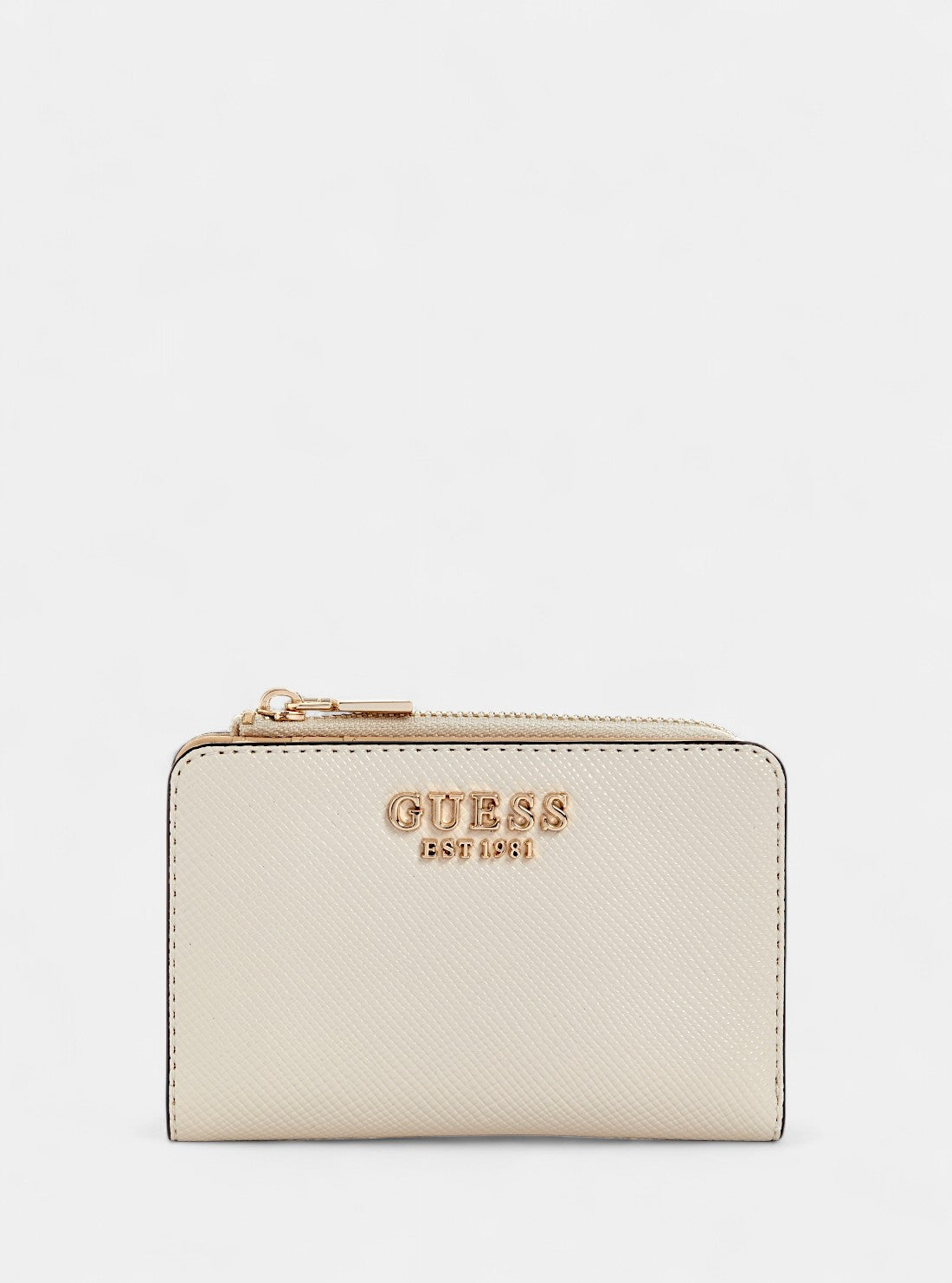 GUESS Womens White Bolena Zip Around Card Case Wallet ZG9207156 Front View