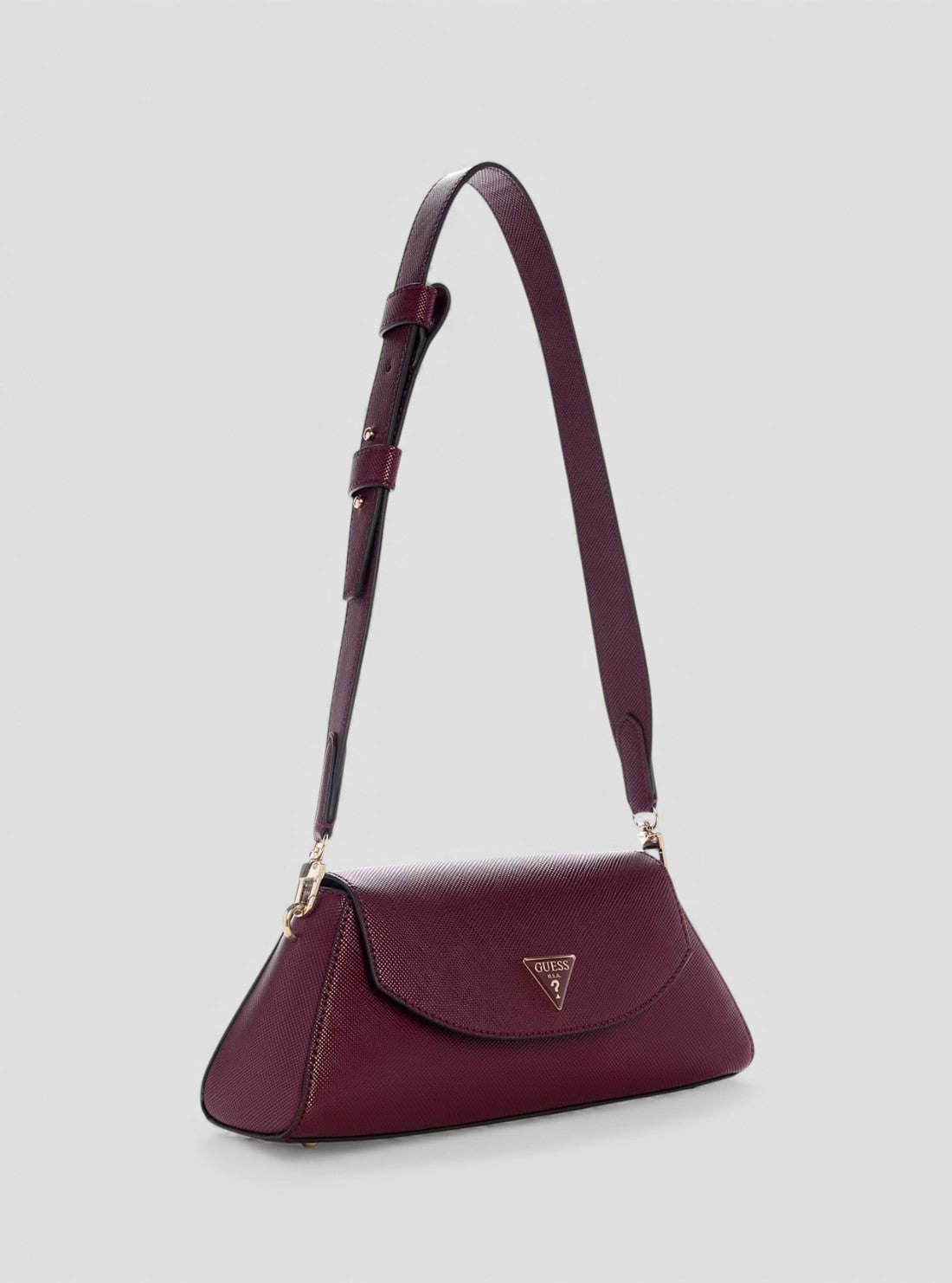 GUESS Womens Red Bolena Flap Shoulder Bag ZG920719 Front Side View