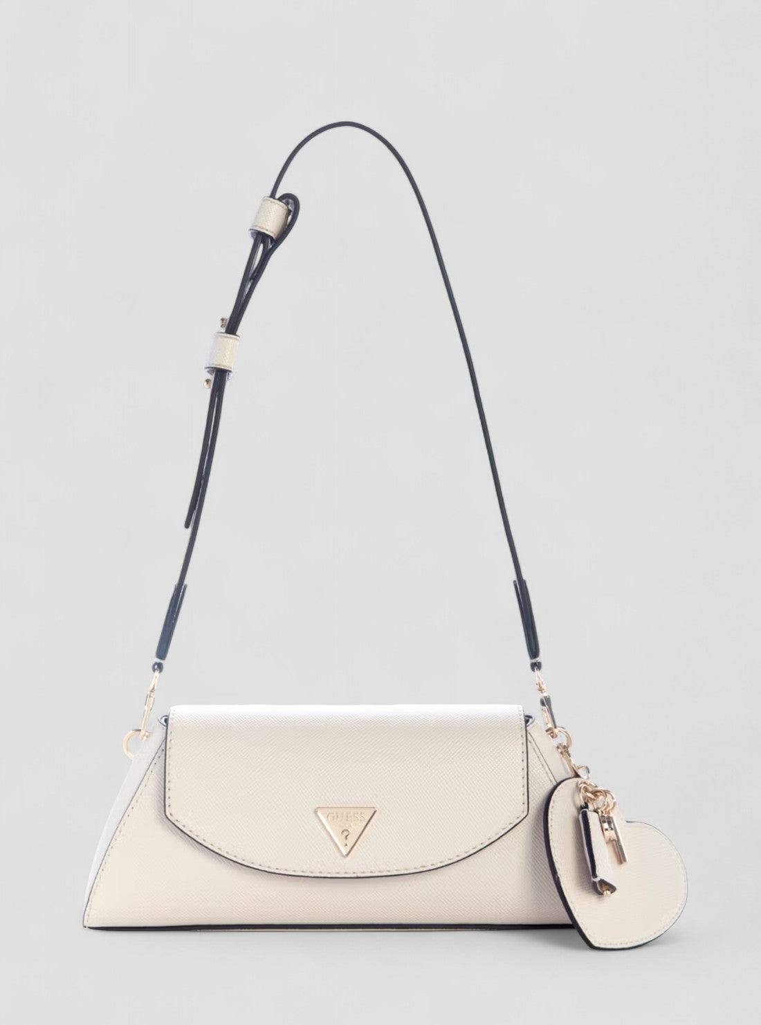 GUESS Womens White Bolena Flap Shoulder Bag ZG920719 Front View