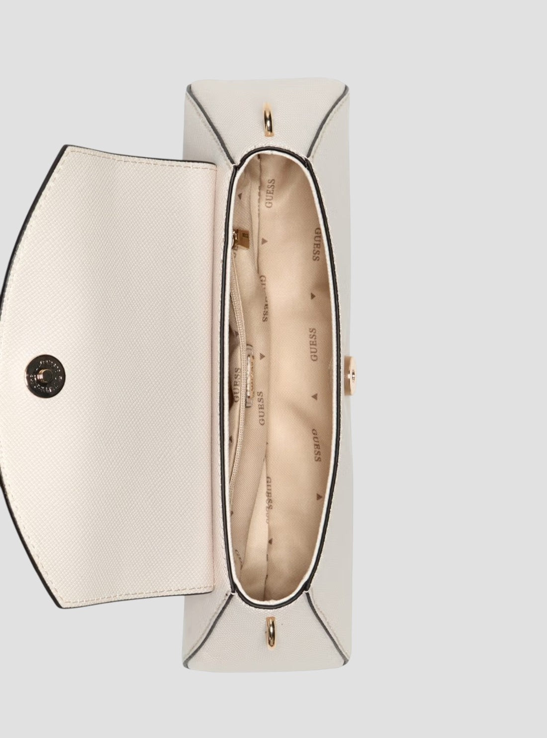 GUESS Womens White Bolena Flap Shoulder Bag ZG920719 Inside View