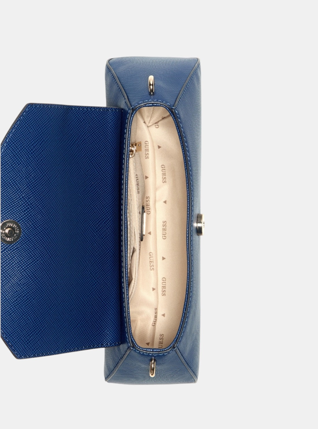 GUESS Womens Blue Bolena Flap Shoulder Bag ZG920719 Inside View