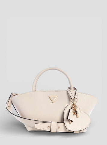 GUESS Womens Beige Bolena Mini Satchel Bag ZG920776 Front View