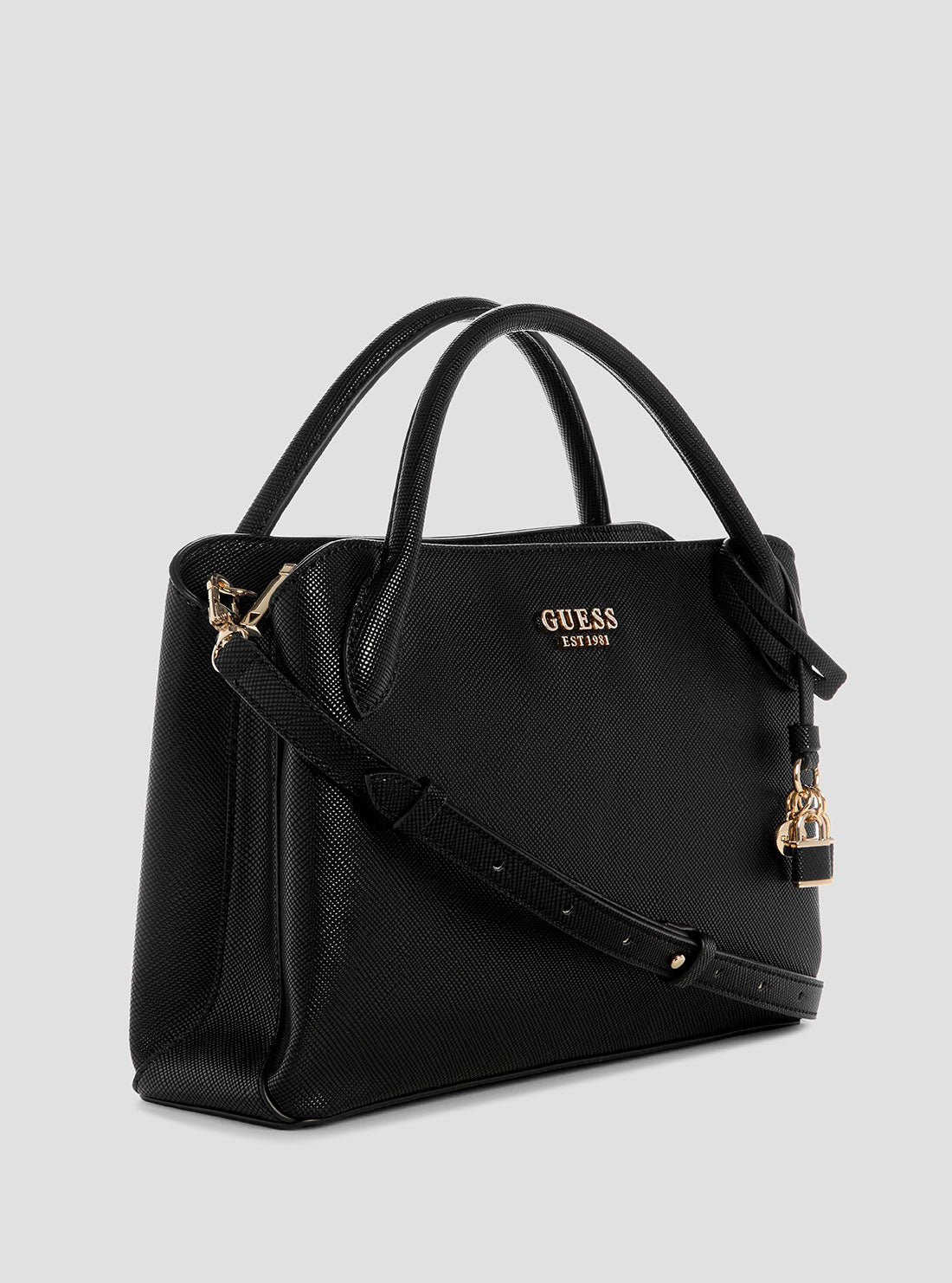 GUESS Womens Black Fedana Elite Satchel Bag ZG964306 Side View