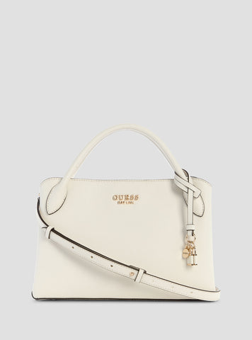 GUESS Womens White Fedana Satchel Bag ZG964306 Front View