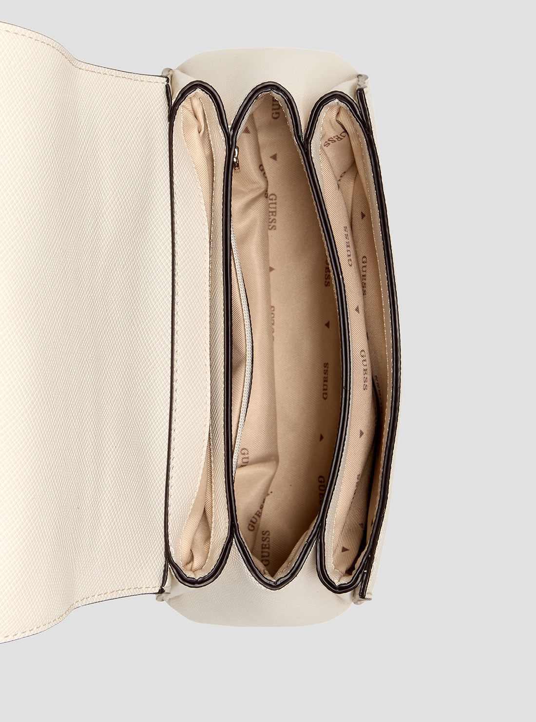 GUESS Womens White Rosalba Convertible Crossbody Flap ZG965721 Inside View