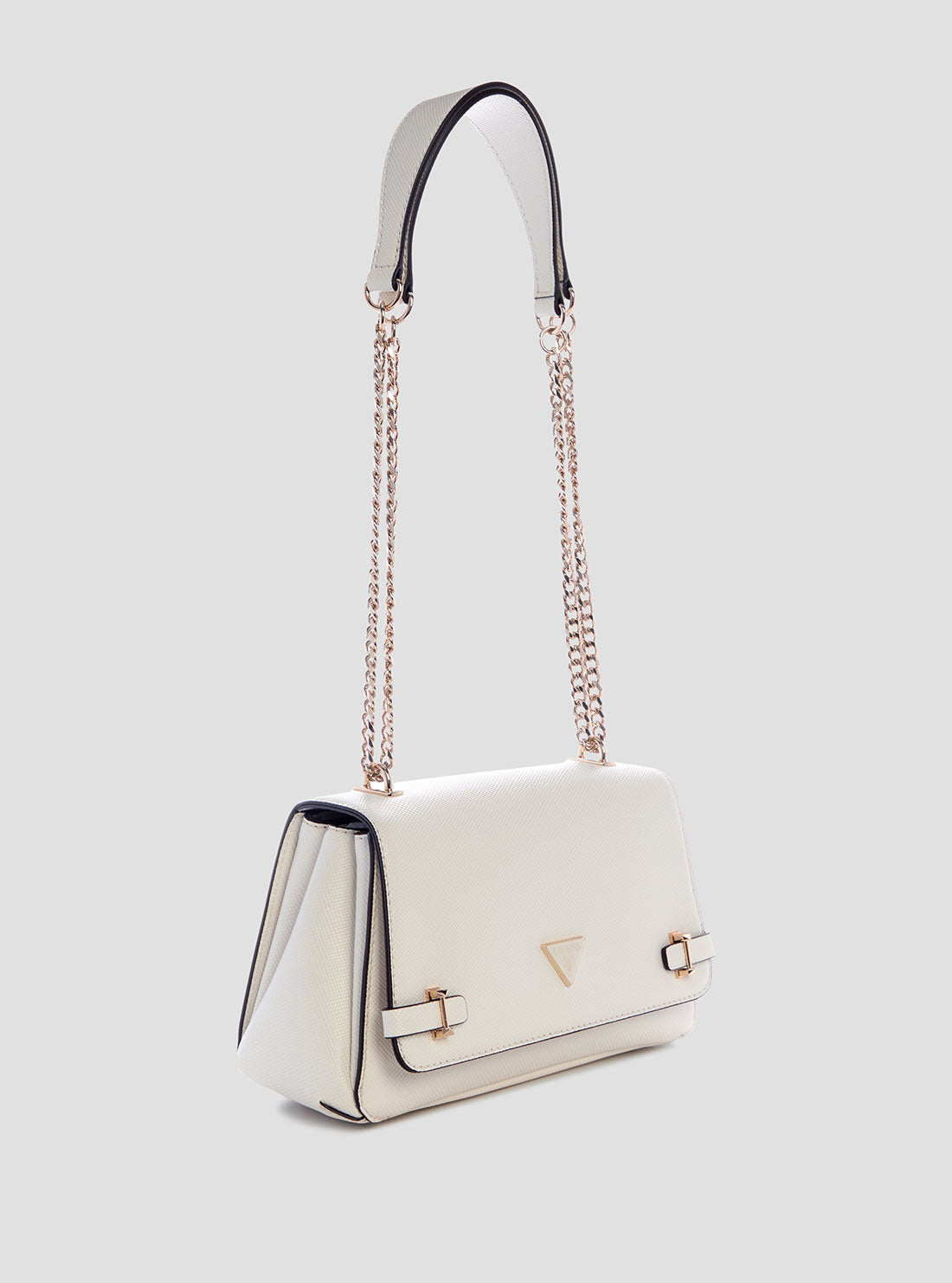 GUESS Womens White Rosalba Convertible Crossbody Flap ZG965721 Front Side View