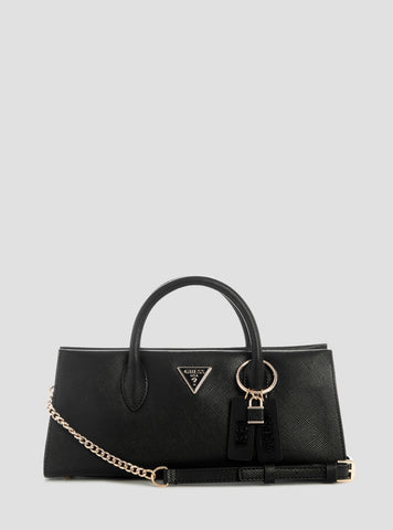 GUESS Womens Black Noelle II Girlfriend Satchel Bag ZG967204 Front View