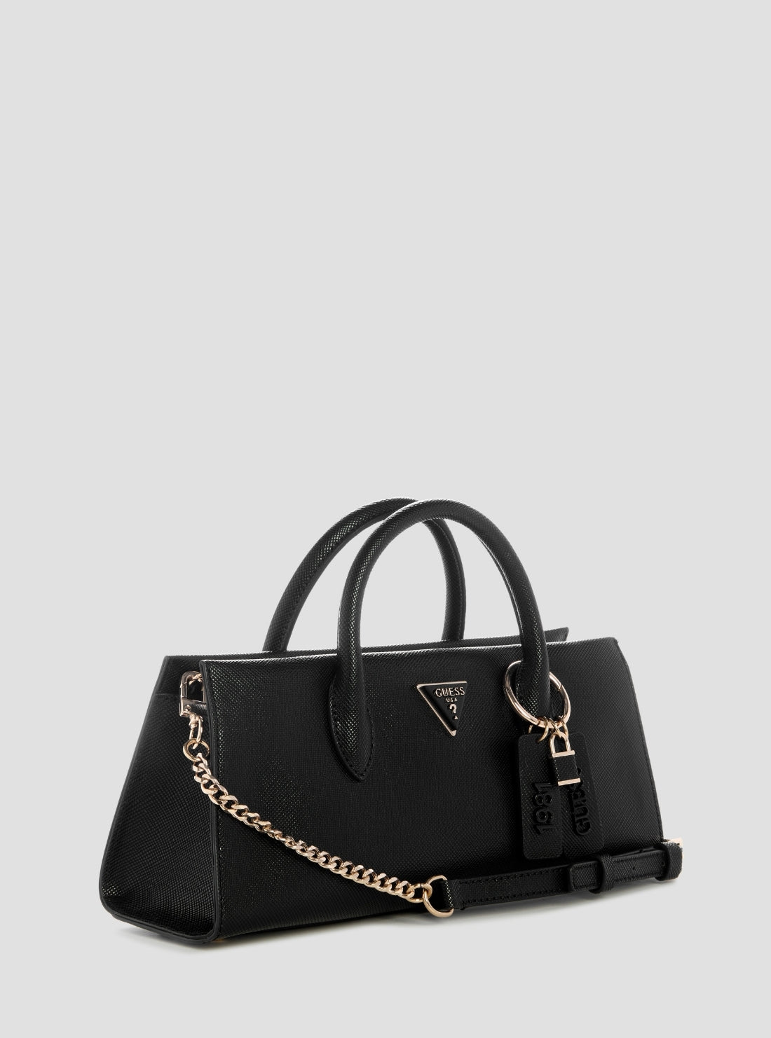 GUESS Womens Black Noelle II Girlfriend Satchel Bag ZG967204 Side View