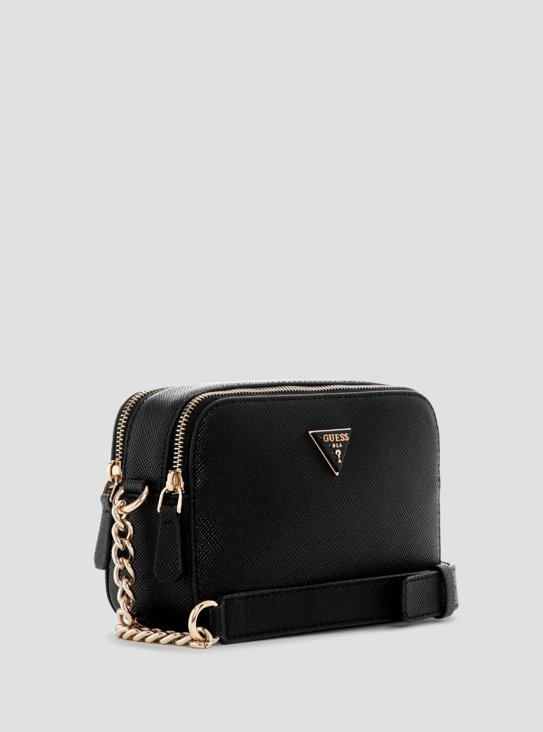 GUESS Womens Black Noelle Double Camera Crossbody Bag ZG967213 Front Side View