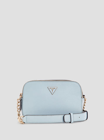 Blue Noelle Double Zip Camera Crossbody Bag