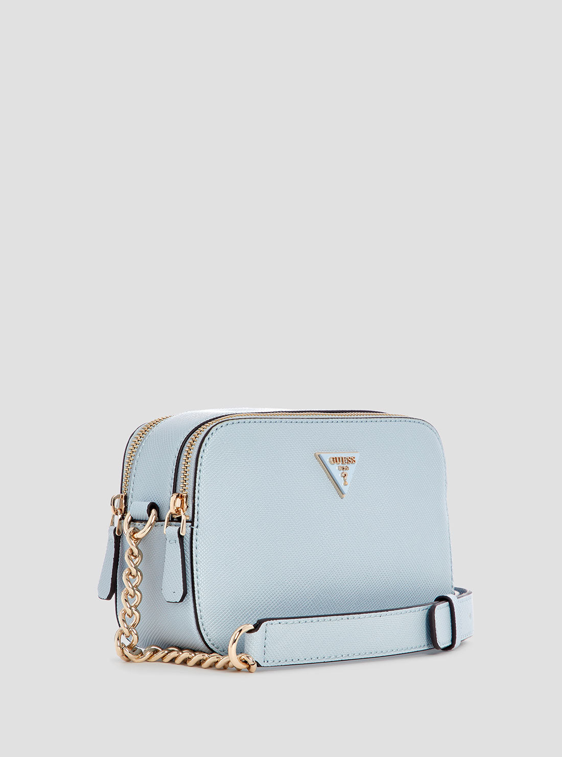Blue Noelle Double Zip Camera Crossbody Bag