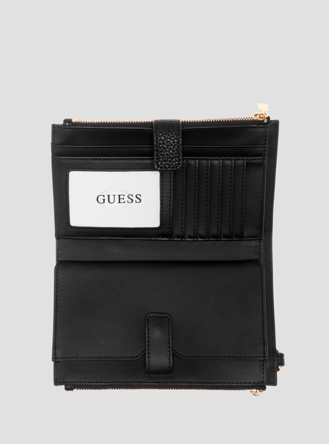 GUESS Womens Black Noelle II Double Zip Organiser ZG9672157 Inside View