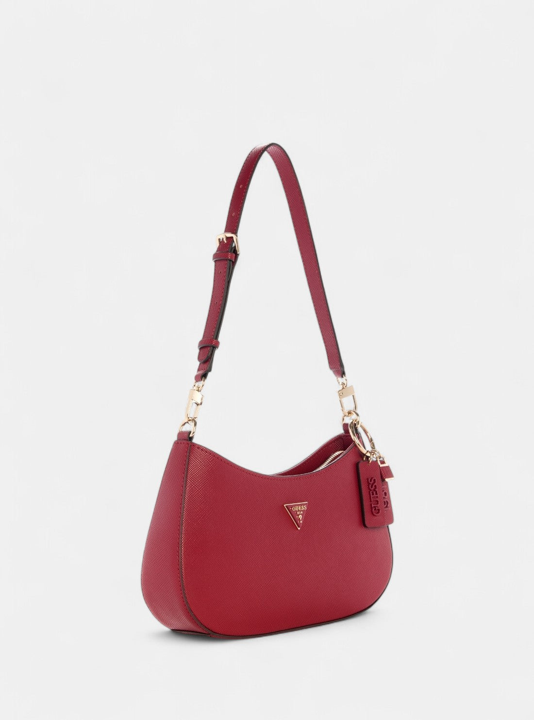 GUESS Womens Red Noelle Top Zip Shoulder Bag ZG967218 Front Side View