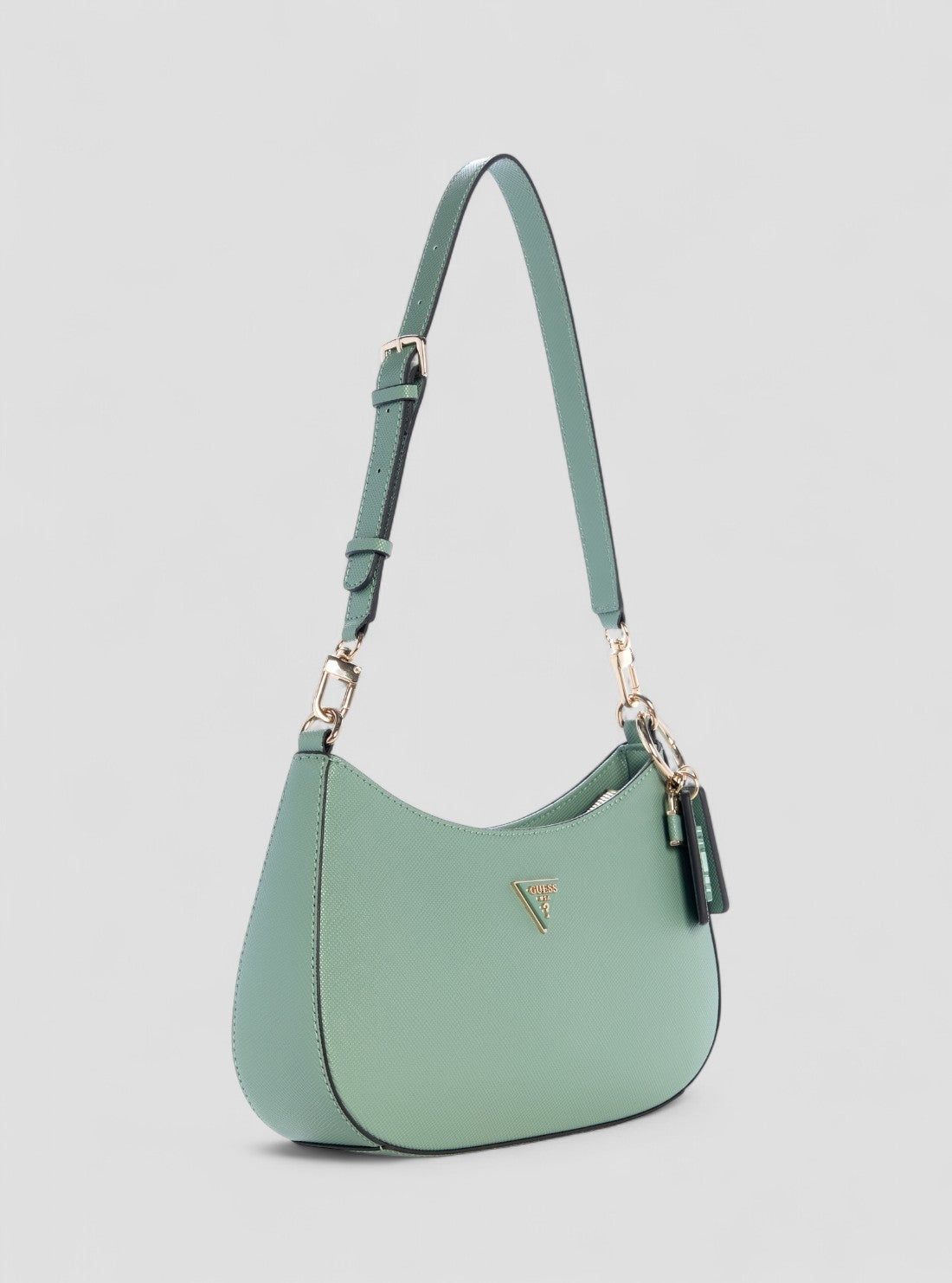 GUESS Womens Green Noelle Top Zip Shoulder Bag ZG967218 Front Side View