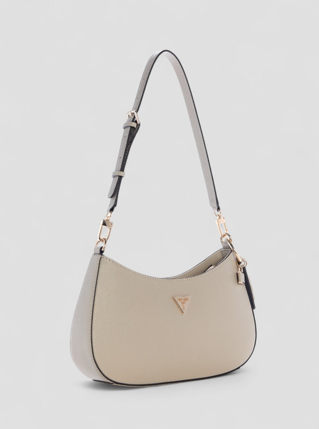 GUESS Womens Beige Noelle Top Zip Shoulder Bag ZG967218 Front Side View