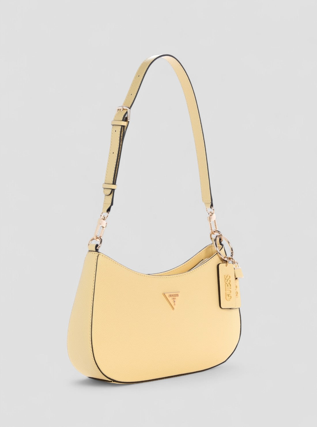 GUESS Womens Yellow Noelle Top Zip Shoulder Bag ZG967218 Front Side View