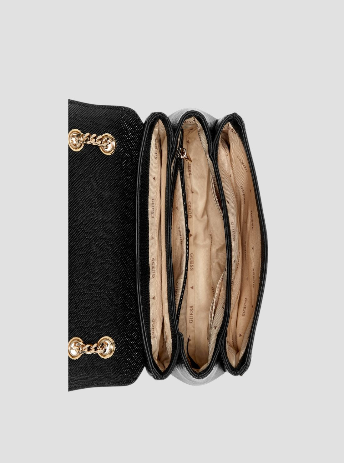 GUESS Womens Black Noelle Crossbody Bag ZG967221 Inside View