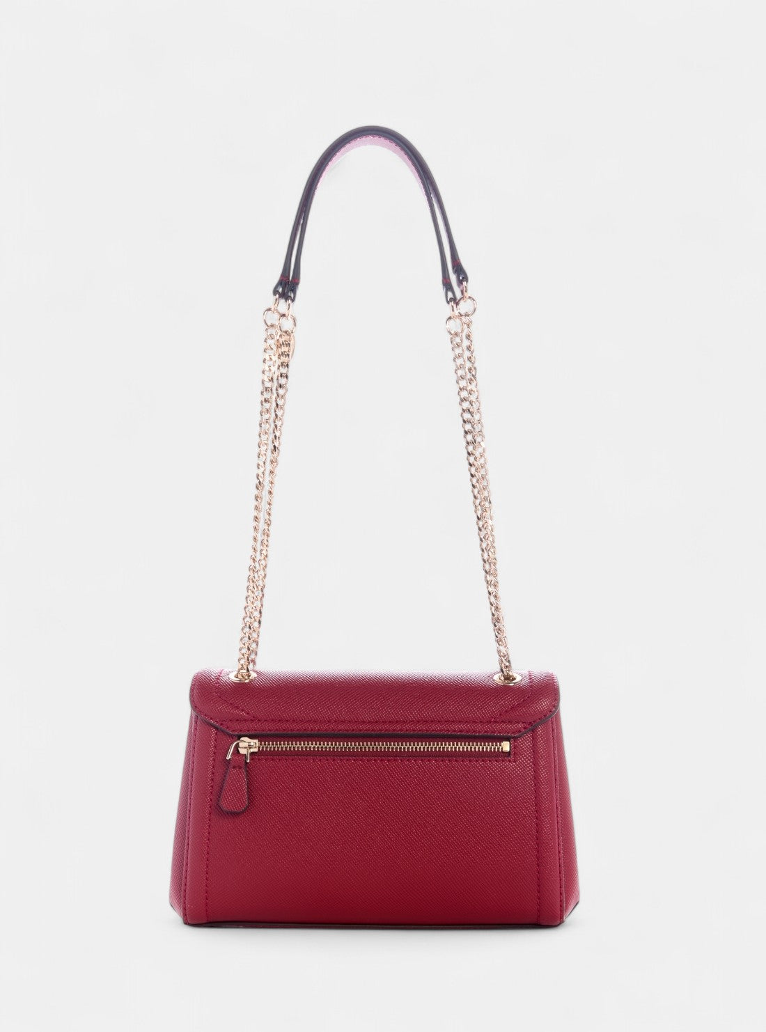 GUESS Womens Red Noelle Convertible Crossbody Flap Bag ZG967221 Back View