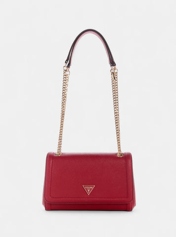 GUESS Womens Red Noelle Convertible Crossbody Flap Bag ZG967221 Front View