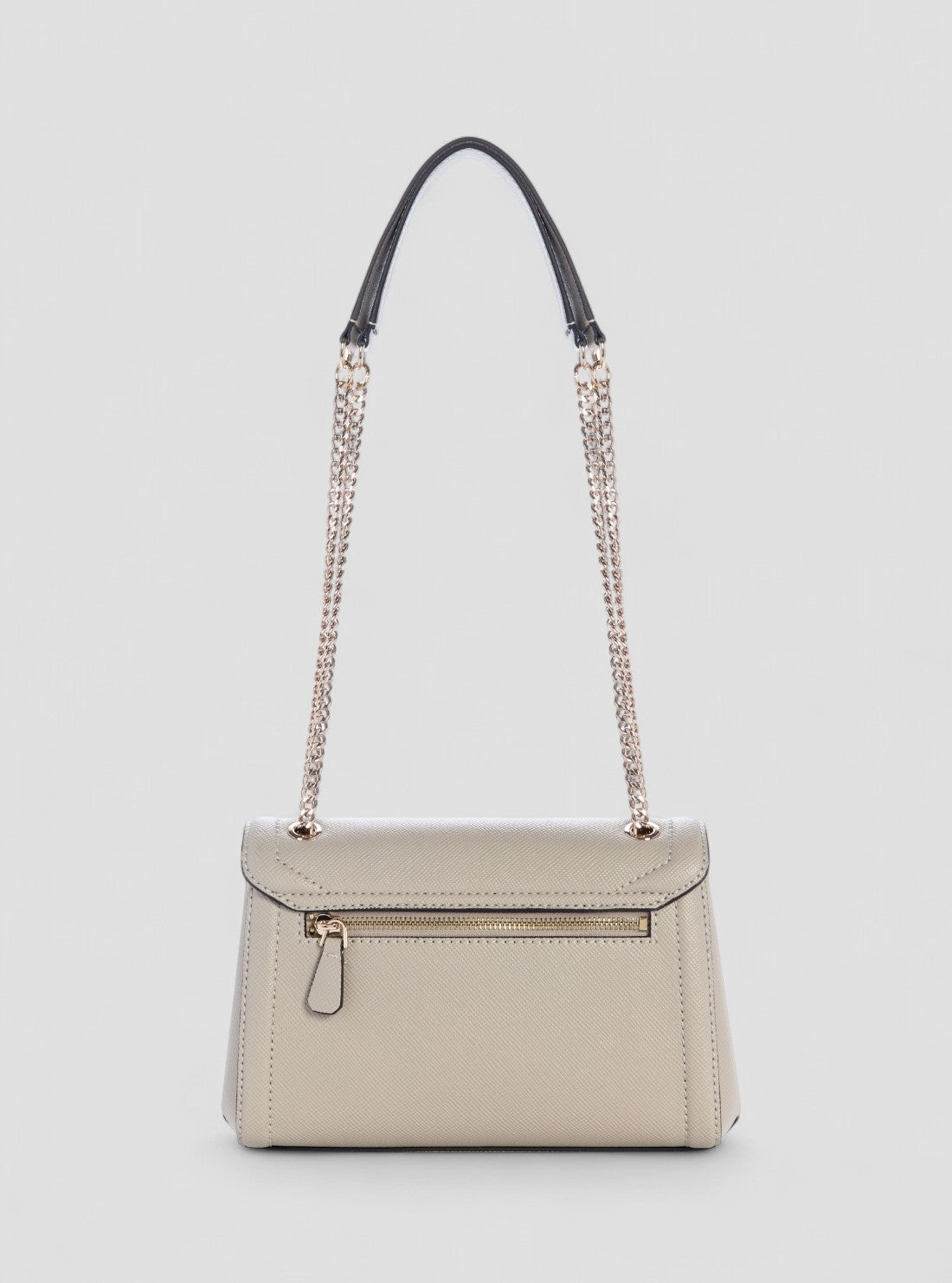 GUESS Womens Beige Noelle Convertible Crossbody Flap Bag ZG967221 Back View
