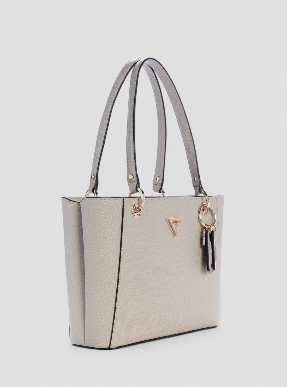 GUESS Womens Beige Noelle Small Tote Bag ZG967224 Front Side View